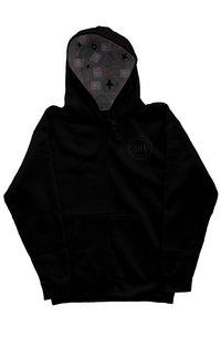 Return to Sender Pattern-Lined Hood-Zip Heavyweight Hoodie